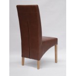 Contempo Tan Leather Oak Dining Chair